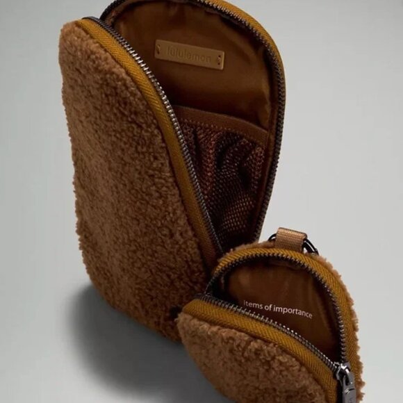 NWOT Lululemon Modular Phone Crossbody Bag Fleece Burnt Caramel Gunmetal Hardwar - Picture 3 of 15